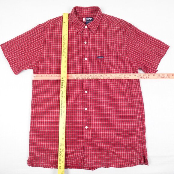 Vintage Chaps Ralph Lauren Flax Linen Cotton Short Sleeve Shirt Men's M Casual - Picture 10 of 10